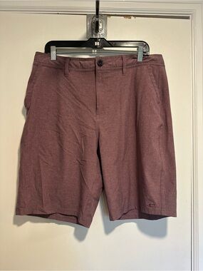 EUC O'Neill hybrid maroon/pink Sz36 heather Chino Lightweight board Preppy short